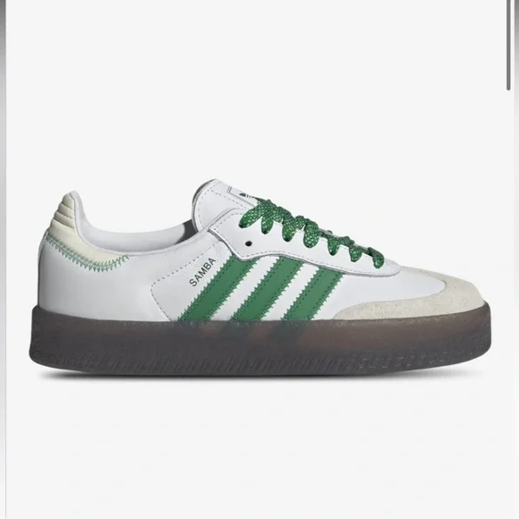adidas Samba White and Green Sneakers - Picture 4 of 7